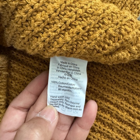 Madewell Golden Cable Knit Crew Neck Chunky Sweater Balloon Sleeves - Picture 7 of 8